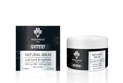 Natural tattoo balm with 500mg CBD and 500mg CBG