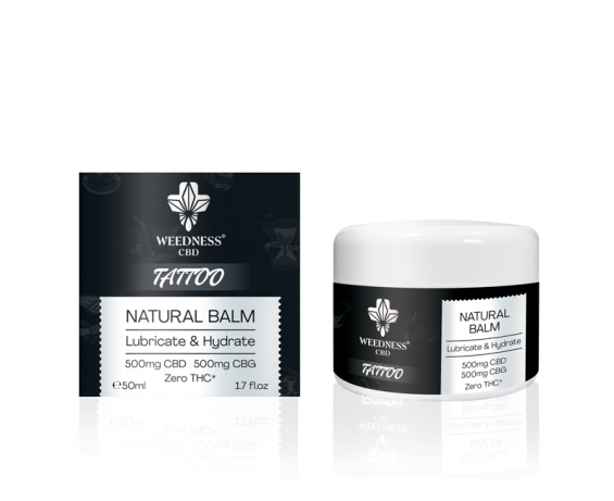 Natural tattoo balm with 500mg CBD and 500mg CBG